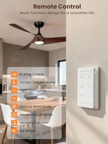 taloya 52 inch modern ceiling fans with lights shown in use