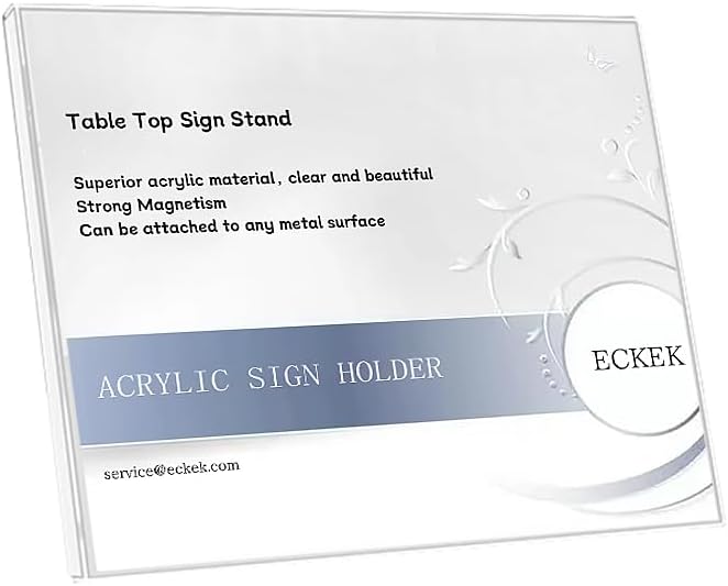 ECKEK Acrylic Sign Holder A3/A4/A5 Menu Displays L Shape Sign Stand Table Top by ECKEK