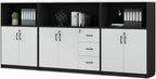 Filing Cabinet File Cabinet with Six Doors Three Cabinets Office Miscellaneous Storage White + Black Office