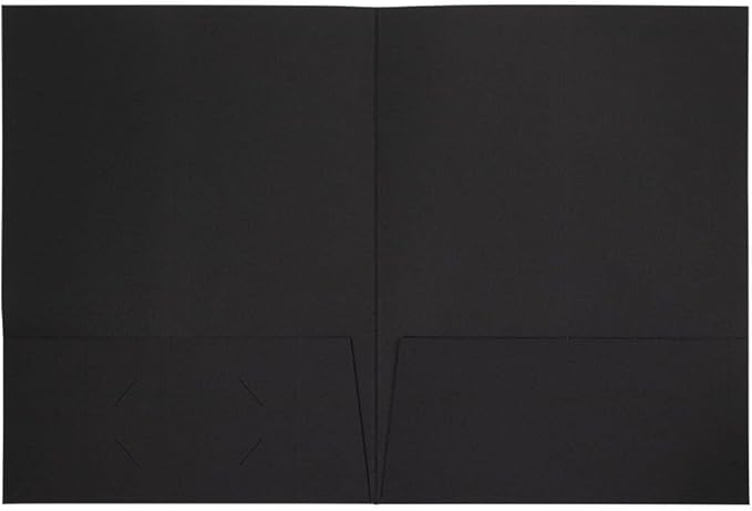 LUXPaper 9" x 12" Presentation Folders | Two Pocket | Black Linen | 100lb. - Image 4
