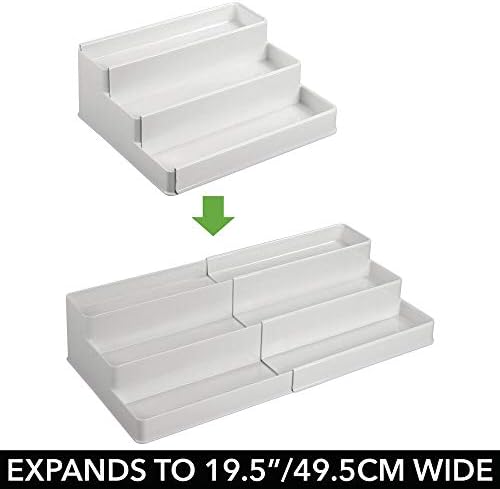 mDesign Plastic Expandable 3-Tier Shelf Rack Organizer - Storage for Bathroom...