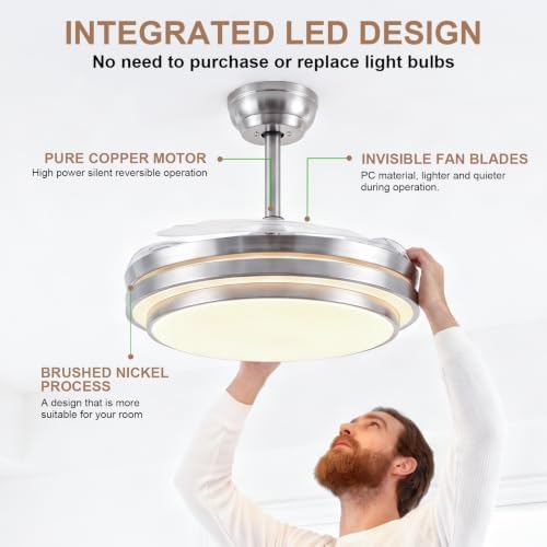 48 inch fandelier ceiling fan with light,modern retractable, package contents