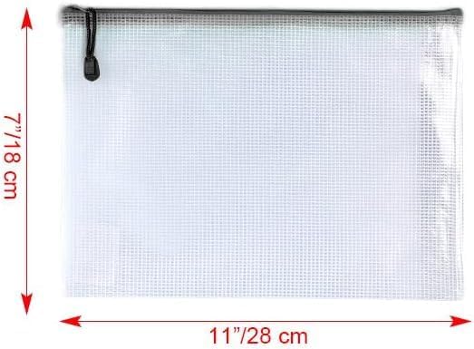 Oaimyy-18 PCS-Mesh Zipper Pouch, Plastic Zip File Folders Puzzle Bags Large - Image 2