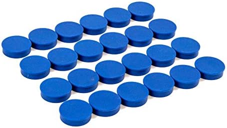Bullseye Office 24 Round Blue Fridge Magnets, Button Shaped, Small Colorful by BullseyeOffice
