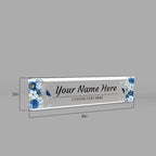 Signs ByLITA Floral Pattern Customized Nameplate | Indigo Blooms Personalized - Image 7