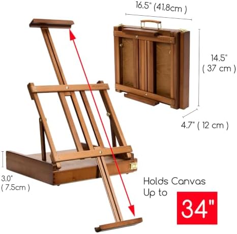 meeden portable tabletop easel for painting: artist sketchbox shown in use