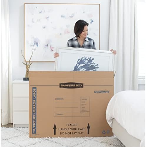 bankers box 4-pack medium tv/picture/mirror moving boxes, package contents