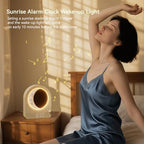 blonbar sunrise alarm clock for bedrooms, moon lamp, side view