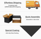 black shipping boxes 11x6x6, 30 pack corrugated cardboard, side view
