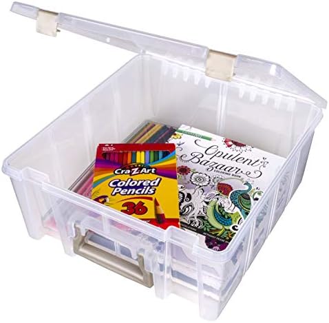 artbin 6990zz super satchel double deep 3-pack, portable, front angle view