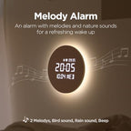 mooas full moon led silent wooden digital wall showing dimensions