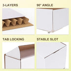 wiftrey 12x9x6 inches white shipping boxes pack of, close-up detail