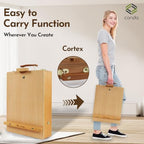 conda premium wooden sketch box easel - adjustable, side view