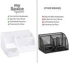 white desktop organizer - 9 compartment office desk on a desk or shelf