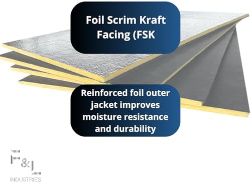f&l r8 fiberglass board acoustic insulation panels –, front angle view