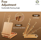 conda premium wooden sketch box easel - adjustable on a desk or shelf