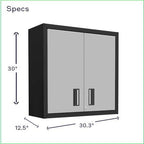 floating garage storage cabinet - heavy-duty wall mount, close-up detail