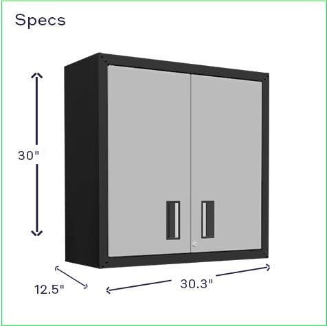 floating garage storage cabinet - heavy-duty wall mount, close-up detail