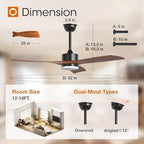addlon 52 inch solid wood ceiling fans with shown in use
