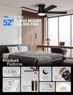 ceiling fans with lights 52 inch, flush mount shown in use