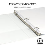 Samsill 1 Inch 3 Ring Binders, Made in USA, Economy Round Ring, 200 Sheet - Image 4
