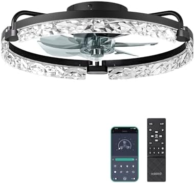 edishine 20'' ceiling fans with lights and remote, front angle view