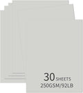 30 Sheets Grey Cardstock 8.5'' x 11'', 250gsm/90lb Heavyweight Cover Cardstock by Bazyrock