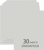 30 Sheets Grey Cardstock 8.5'' x 11'', 250gsm/90lb Heavyweight Cover Cardstock by Bazyrock