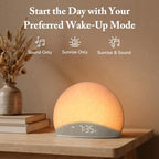 housbay sunrise alarm clock with bluetooth speaker & on a desk or shelf