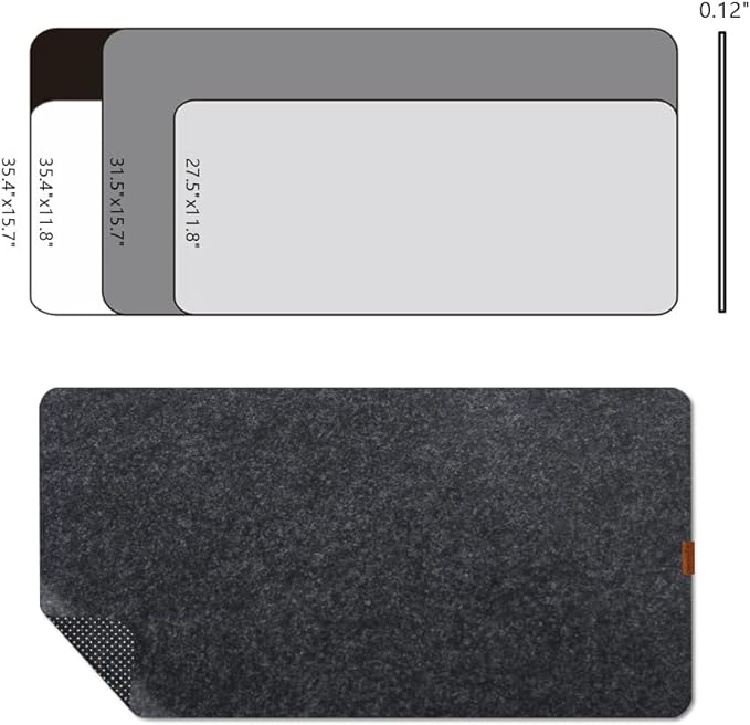 Bright Stone Felt Desk Mat, Non-Slip Mouse Pad, 27.5"x11.8" Office Supplies - Image 7