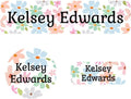 Name Bubbles - Kids Custom Name Labels for Daycare, School, Camp (102 Labels) - Personalized Waterproof Name Stickers for Clothes Tags, Lunch Boxes, Water Bottles, & School Supplies (Flowers)