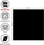 OcePor 200 Sheets Black Cardstock 12” x 12”, 92lb/250gsm Black Card Stock - Image 2
