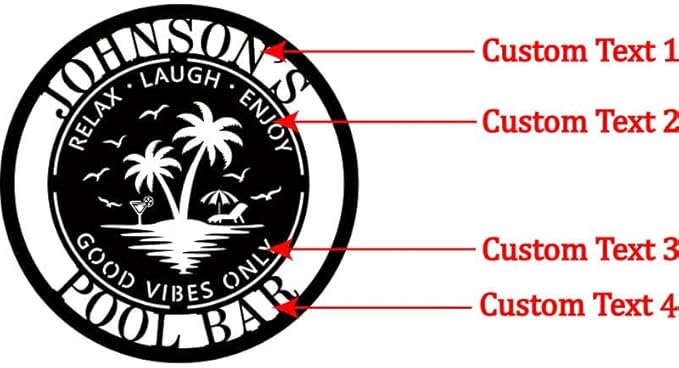 Personalized LED Metal Pool Bar Sign, Poolside Neon Bar Signs - Image 7
