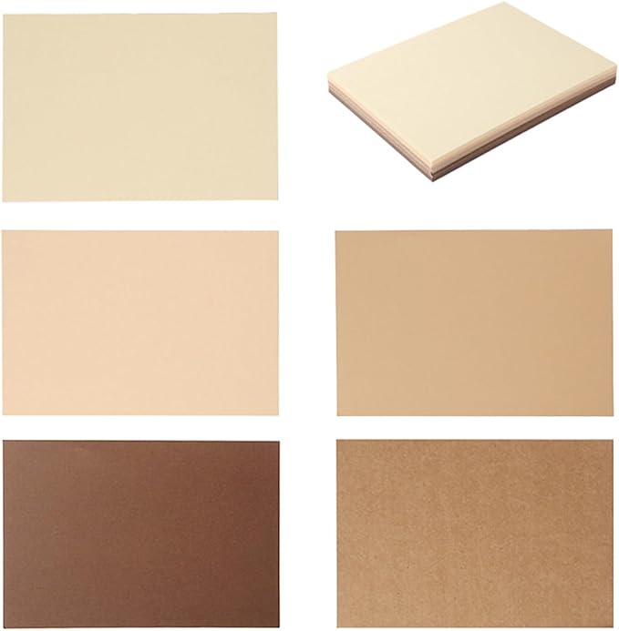 50 Sheets 4x6 Colored Cardstock Paper 5 Colors Blank Flash Cards, 250 GSM Heavy by Topeen