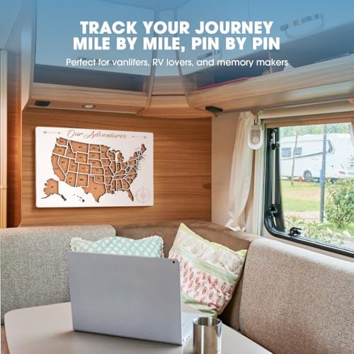 Luoyadee USA Cork Board Travel Map with 100 Push Pins & Display Stand