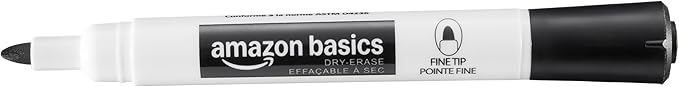 Amazon Basics Low-Odor Dry Erase Whiteboard Markers, Fine Tip - Image 3