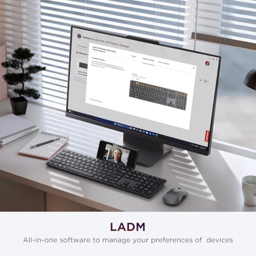 Lenovo 700 Modern Wireless Keyboard, 2.4 GHz Dongle & Dual Bluetooth Conn...