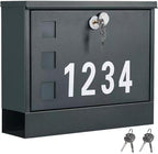 LAND·VOI Locking Mailbox Wall Mounted, Metal Postbox by LAND%C2%B7VOI