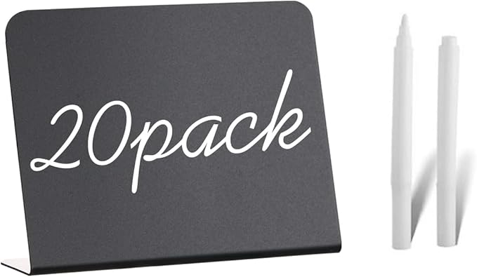 20 Pack Mini Chalkboard Signs by Doloburn