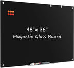 MaxGear Glass Whiteboard, Tempered Magnetic Dry Erase Board 48 x 36 Inch by MaxGear