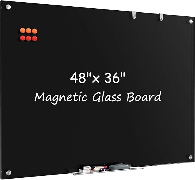 MaxGear Glass Whiteboard, Tempered Magnetic Dry Erase Board 48 x 36 Inch by MaxGear