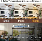 nkpu ceiling fans with lights, low profile ceiling, side view