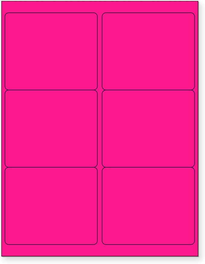 8-1/2 x 11 Neon Color High Light Fluorescent Labels by NextDayLabels