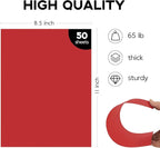 50 Pack Red Cardstock 8.5 x 11 65lb Printer Paper, Goefun Red Card Stock Paper - Image 2