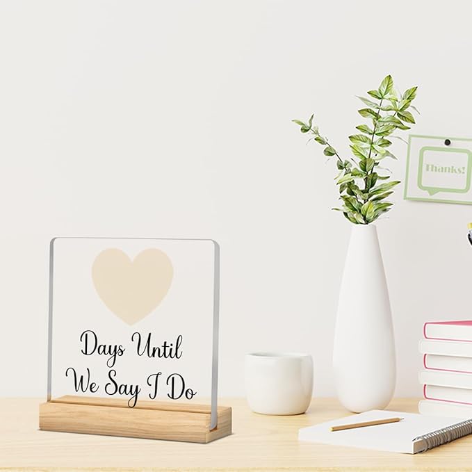Engagement Gifts for Couples, Funny Wedding Countdown Acrylic Sign, Funny - Image 5