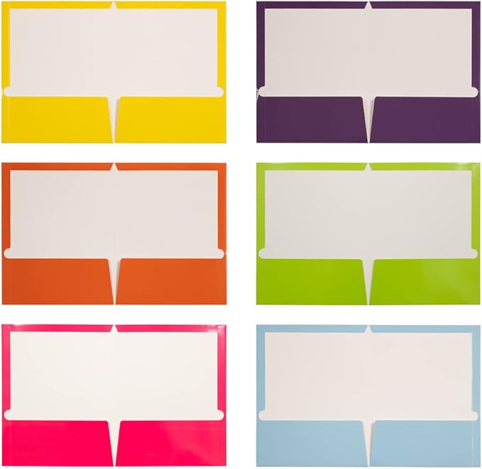 JAM PAPER Laminated Two Pocket Glossy School Folders - Image 2