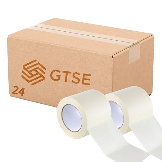 GTSE Wide Masking Tape, 4 inches x 55 Yards, 24 Rolls by GTSE