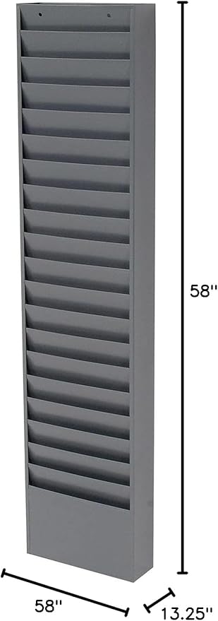 Global Industrial Steel Medical Chart Hanging Wall File Holder, 20 Pockets - Image 5