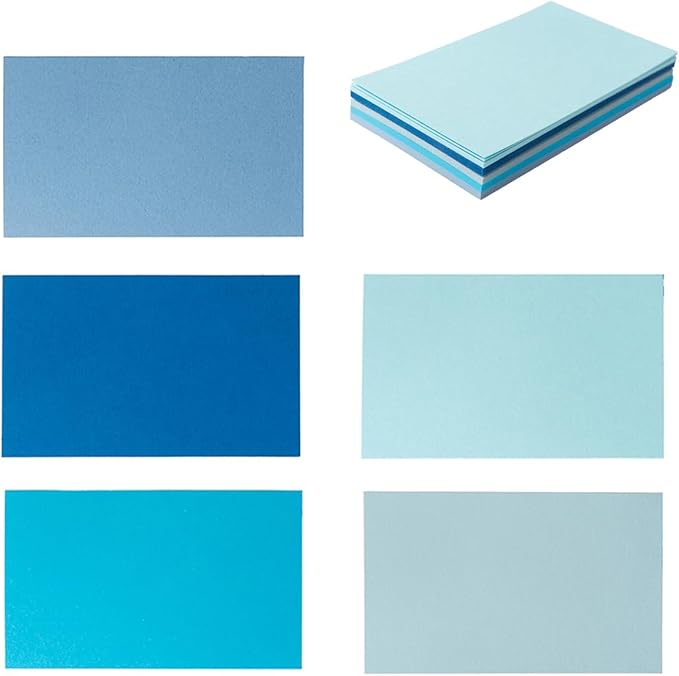 50 Sheets 4x6 Colored Cardstock Paper 5 Colors Blank Flash Cards, 250 GSM Heavy by Topeen