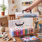geelin 2 sets clear paint storage box with, front angle view